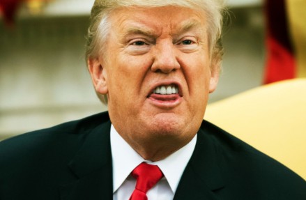 Trump with deranged face